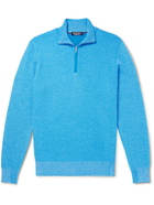 Loro Piana - Striped Cashmere Half-Zip Sweater - Blue