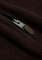 Canali Textured-knit Cotton Polo Shirt Brown