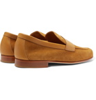 John Lobb - Hendra Leather-Trimmed Suede Penny Loafers - Brown