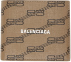 Balenciaga Beige Signature BB Monogram Wallet