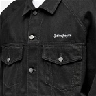 Palm Angels Men's Back Logo Denim Jacket in Black/White