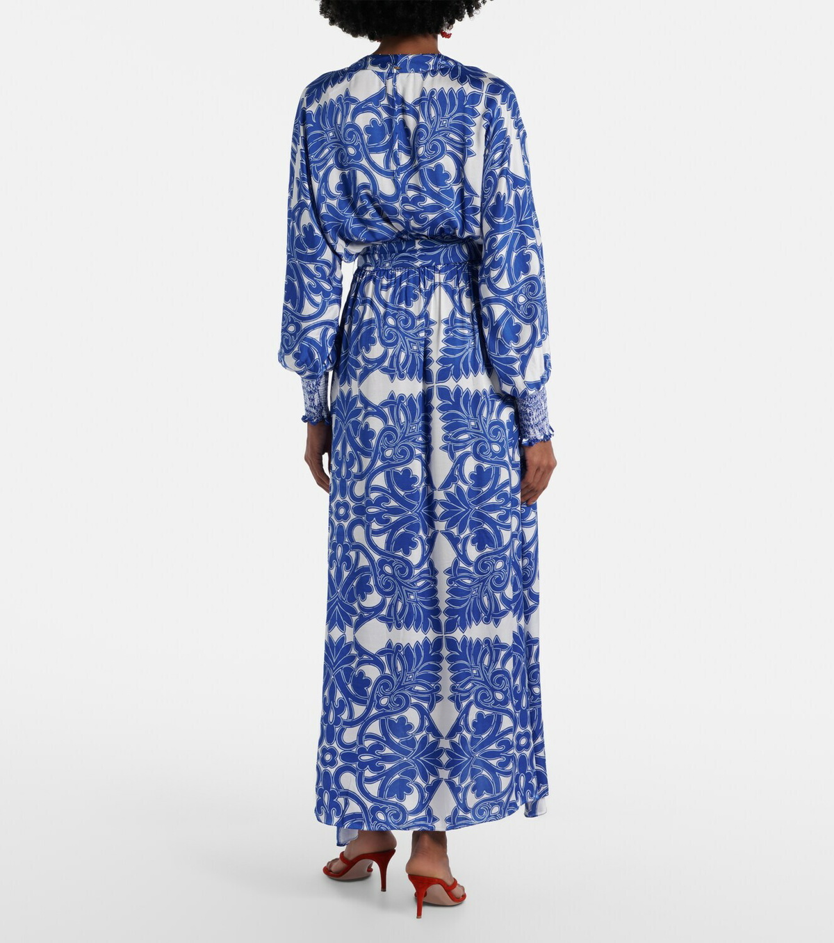 Poupette St Barth Kristen printed satin maxi dress