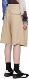 ERL Beige Distressed Chino Shorts