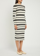 Moncler Striped Bouclé Midi Dress Stripe