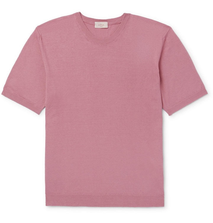 Photo: Altea - Linen and Cotton-Blend Sweater - Pink