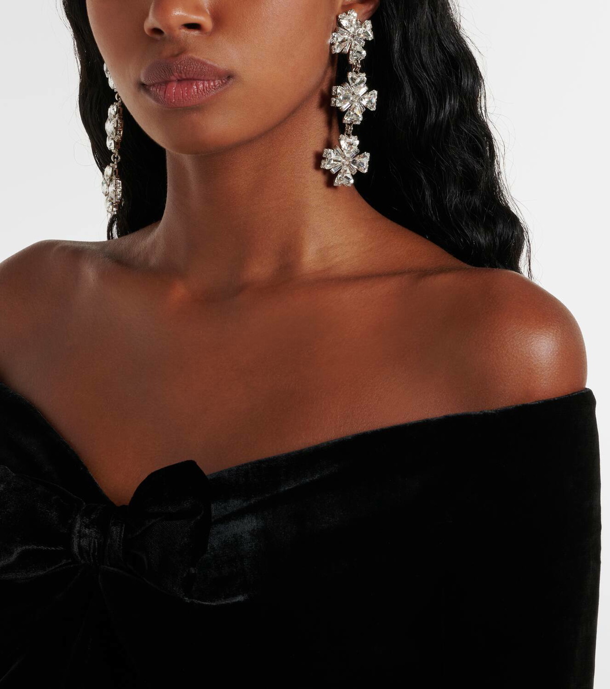 Alessandra Rich Crystal-embellished clip-on earrings