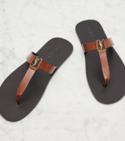 Saint Laurent Cassandre leather thong sandals