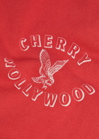 Cherry Los Angeles Hollywood Parachute Printed Cotton Sweatpants Red