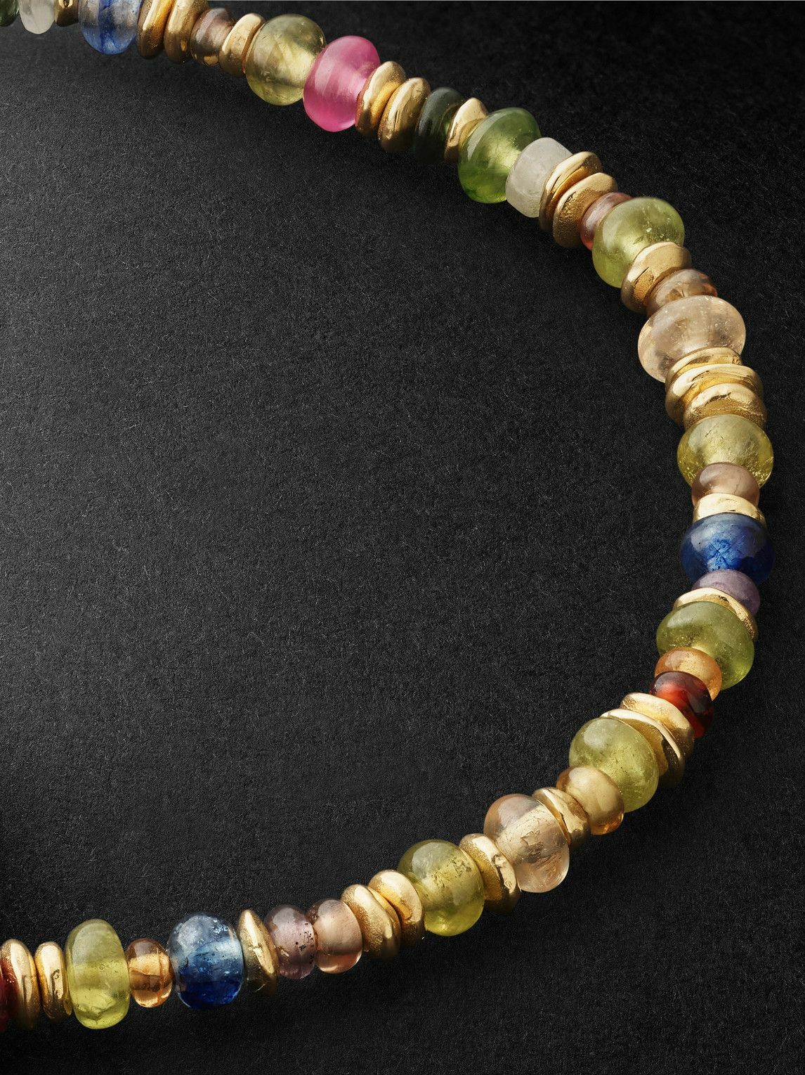 MAOR - Pilla 18-Karat Gold, Sapphire and Cord Beaded Bracelet - Gold