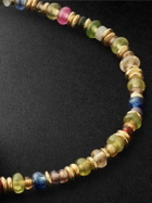 MAOR - Pilla 18-Karat Gold, Sapphire and Cord Beaded Bracelet - Gold