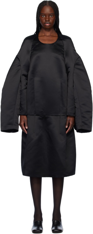 Photo: Comme des Garçons Black Satin Thick Midi Dress