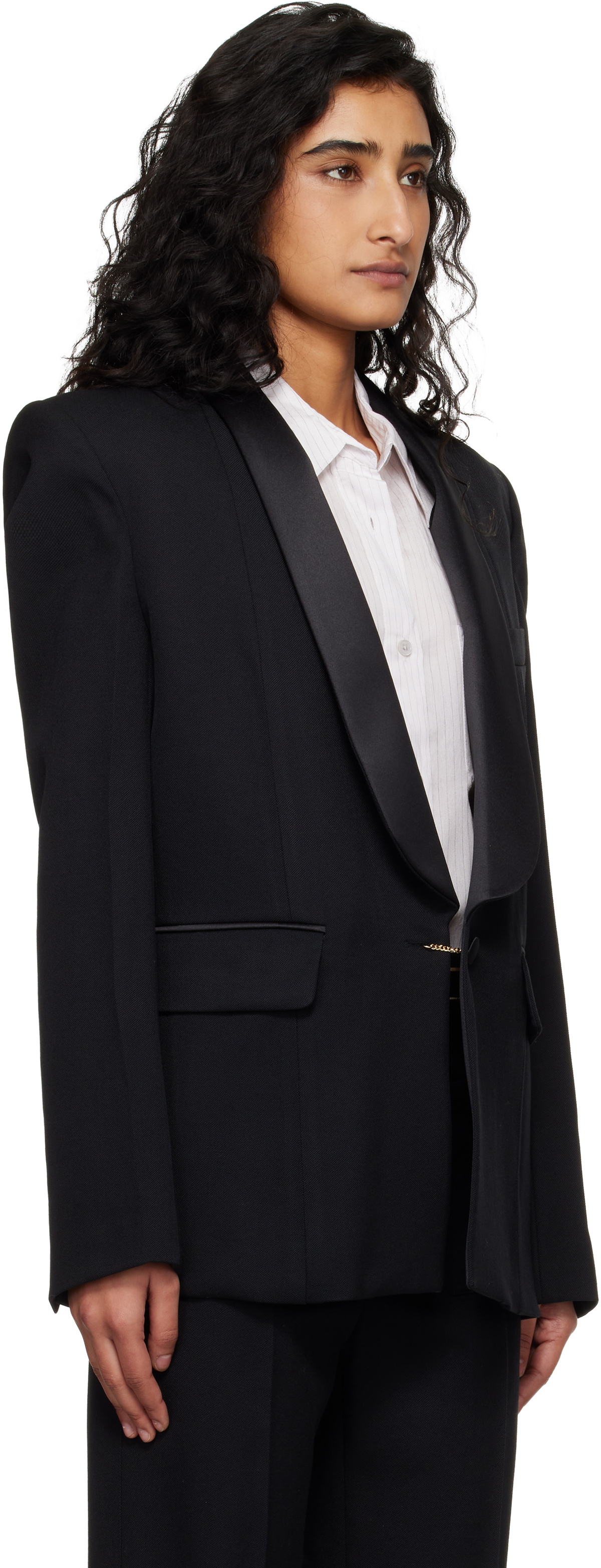 Victoria Beckham Black Shawl Collar Tux Blazer