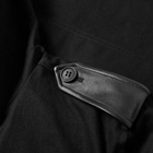Saint Laurent Men's Leather Detail Hooded Jacket in Black