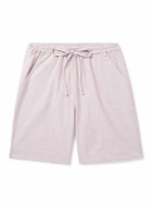Loretta Caponi - Straight-Leg Striped Cotton-Seersucker Drawstring Shorts - Pink