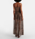 Jacques Wei Printed semi-sheer silk maxi dress