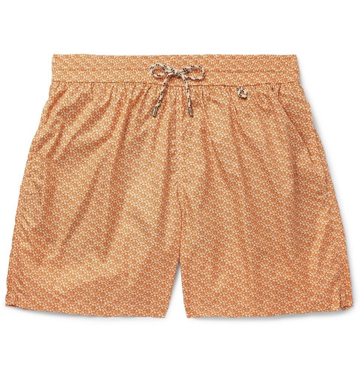 Photo: Loro Piana - Mid-Length Printed Swim Shorts - Orange