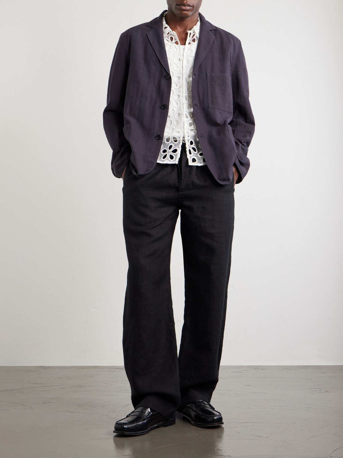 Kardo - Somesh Checked Cotton Blazer - Black