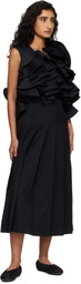 Comme des Garçons Black Twill Midi Dress