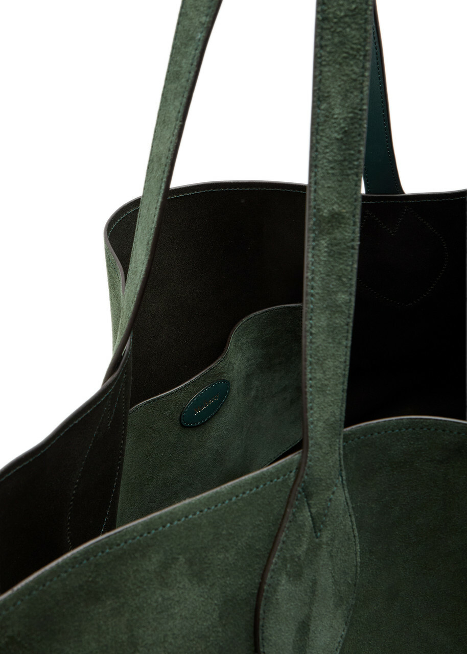 Mulberry Oversized Logo-debossed Suede Tote bag - Green - One Size