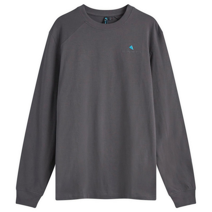 Photo: Klättermusen Men's Long Sleeve Root Logo T-Shirt in Raven