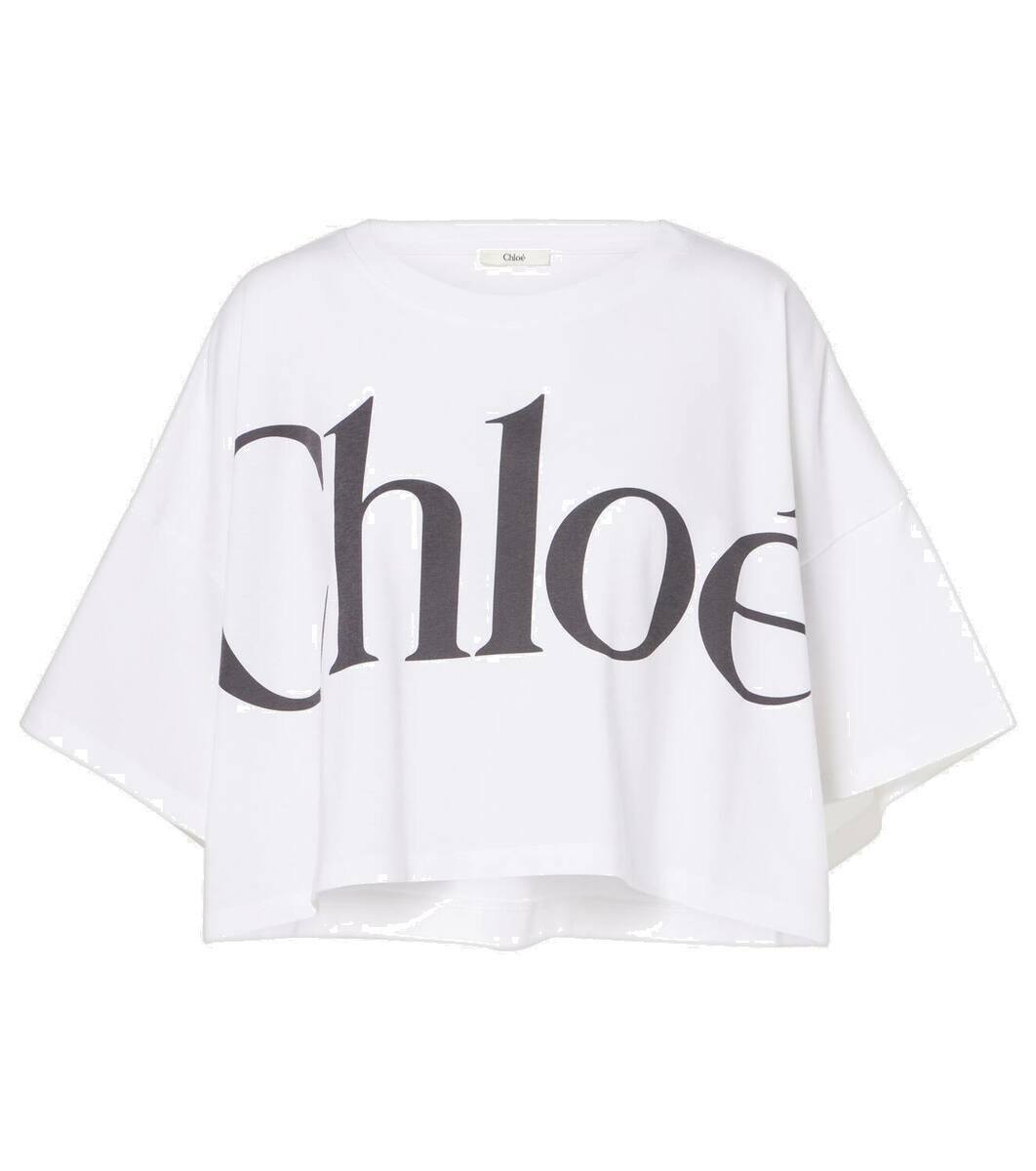 Chloé Logo cropped cotton jersey T-shirt Chloe