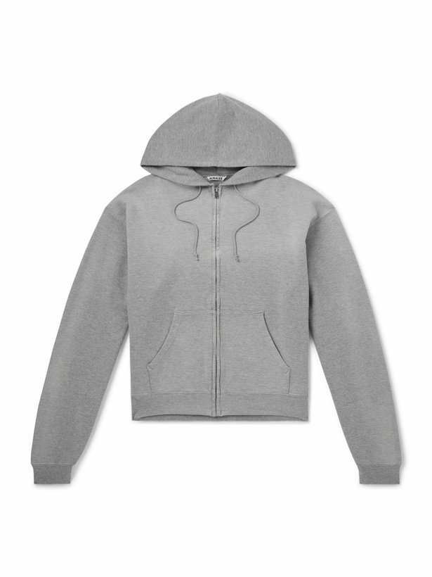 Photo: Auralee - Product Dyed Pima Cotton Zip-Up Hoodie - Gray