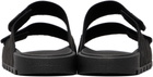 Hugo Black Faux-Suede Logo Detailing Sandals