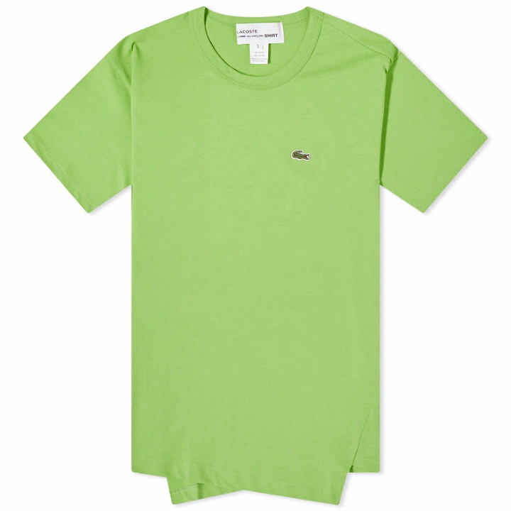 Photo: Comme des Garçons SHIRT Men's x Lacoste Asymmetric T-Shirt in Green