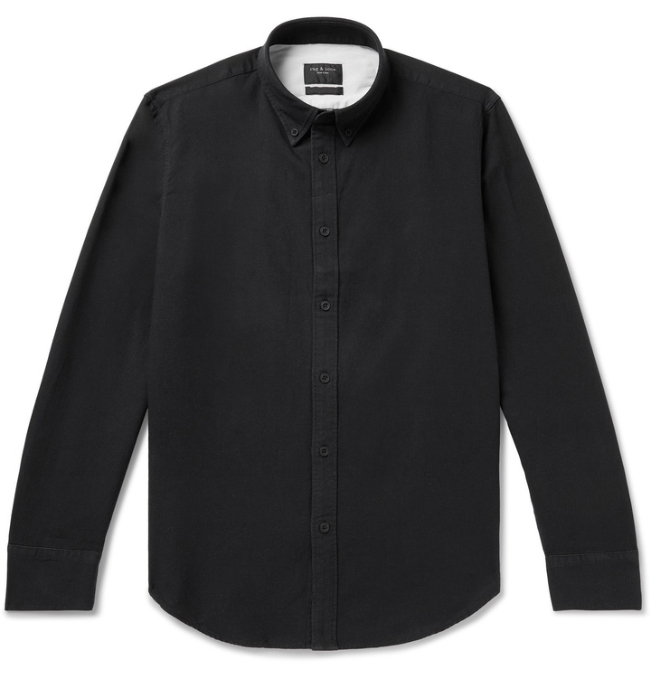 Photo: rag & bone - Tomlin Slim-Fit Button-Down Collar Cotton Oxford Shirt - Black