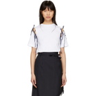 Facetasm SSENSE Exclusive White and Navy Tie T-Shirt