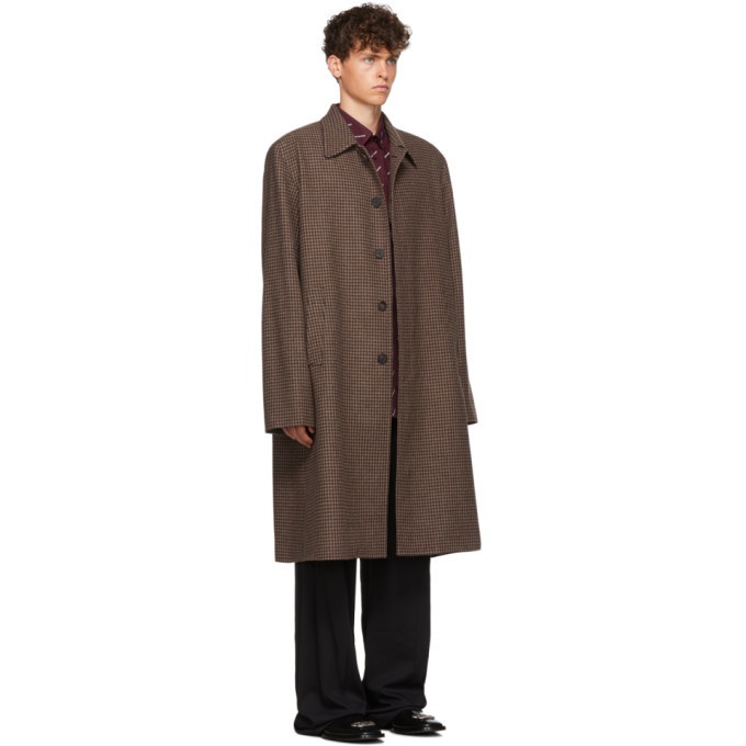 Balenciaga Brown Wool Square Shoulder Coat Balenciaga