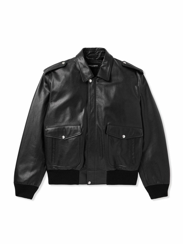 Photo: Dolce&Gabbana - Leather Jacket - Black