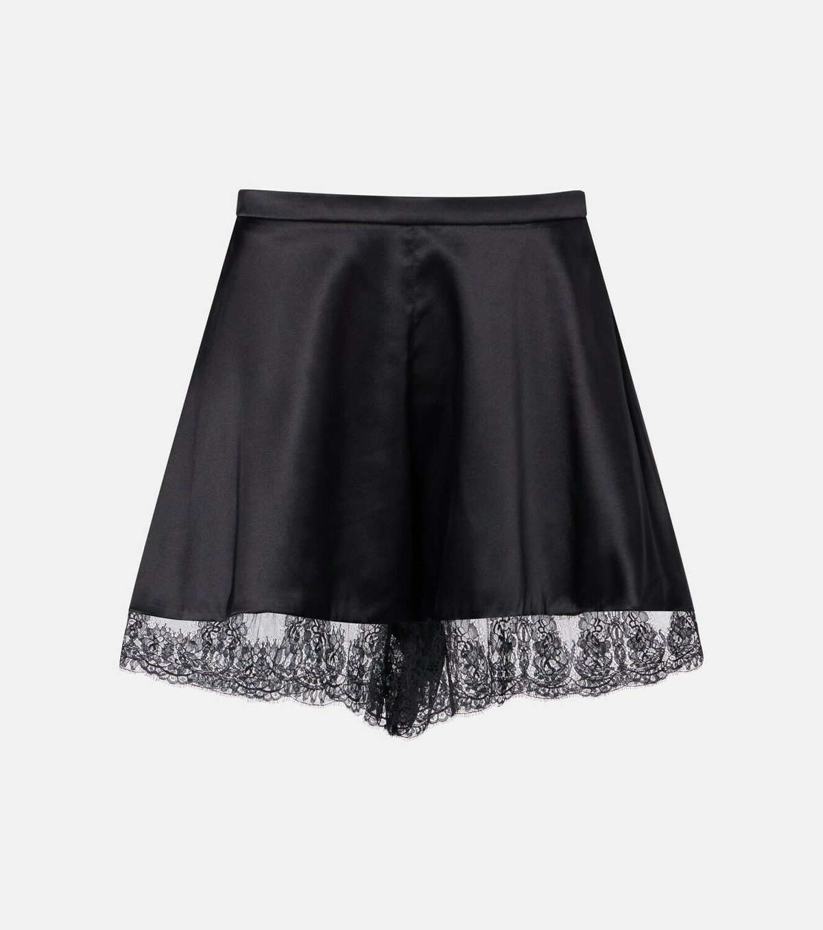 Nina Ricci Lace-trimmed silk-blend satin shorts