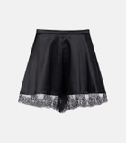 Nina Ricci Lace-trimmed silk-blend satin shorts