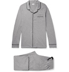 Schiesser - Friedolin Piped Mélange Cotton Pyjama Set - Gray