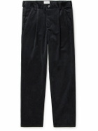 Oliver Spencer - Morton Straight-Leg Pleated Cotton-Corduroy Trousers - Black