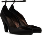 The Row Black Ankle Strap Heels