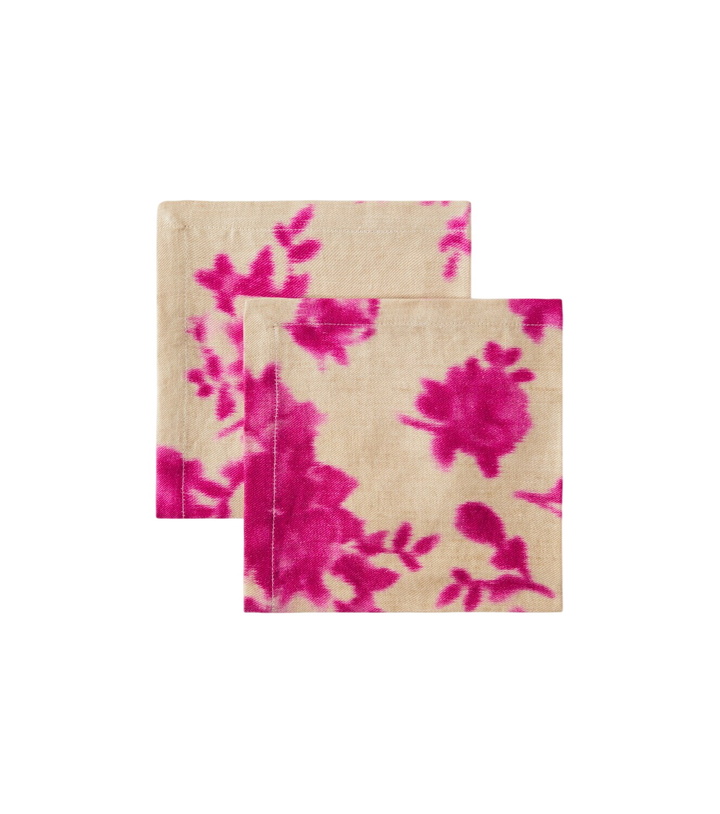 Photo: The House of Lyria Plumeria set of 2 floral linen napkins