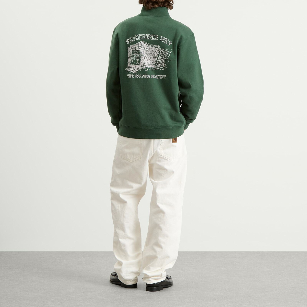 Palmes Men's Remember Zip Sweatshirt in Dark Green
