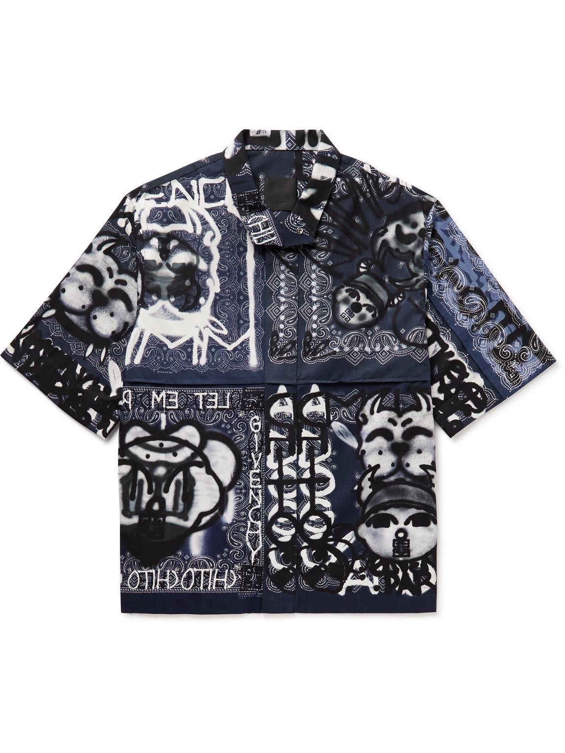 Givenchy Chito Bandana Short Sleeves Shirt in Blue & Black