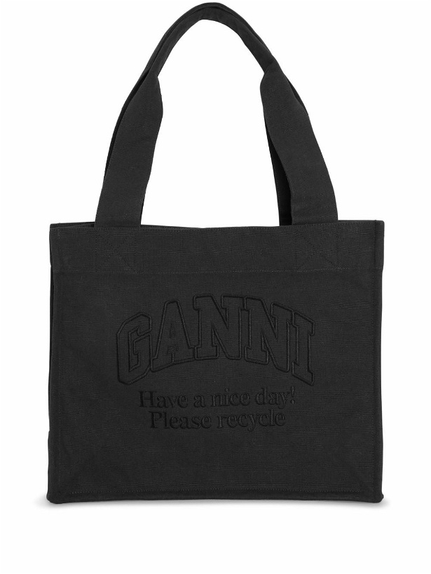 Photo: GANNI - Logo Cotton Tote Bag