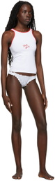 Fruity Booty SSENSE Exclusive White Cherry Ruffle Thong