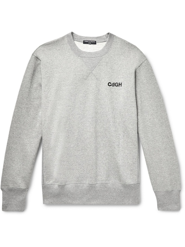 Photo: COMME DES GARÇONS HOMME - Logo-Print Loopback Cotton-Jersey Sweatshirt - Gray - 2