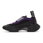Palm Angels Black and Purple Recovery Lace-Up Sneakers