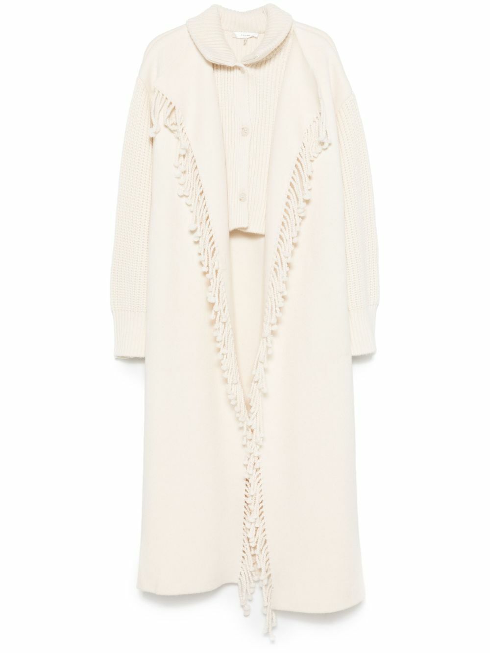 FRAME Fringed Wool Coat Frame Denim