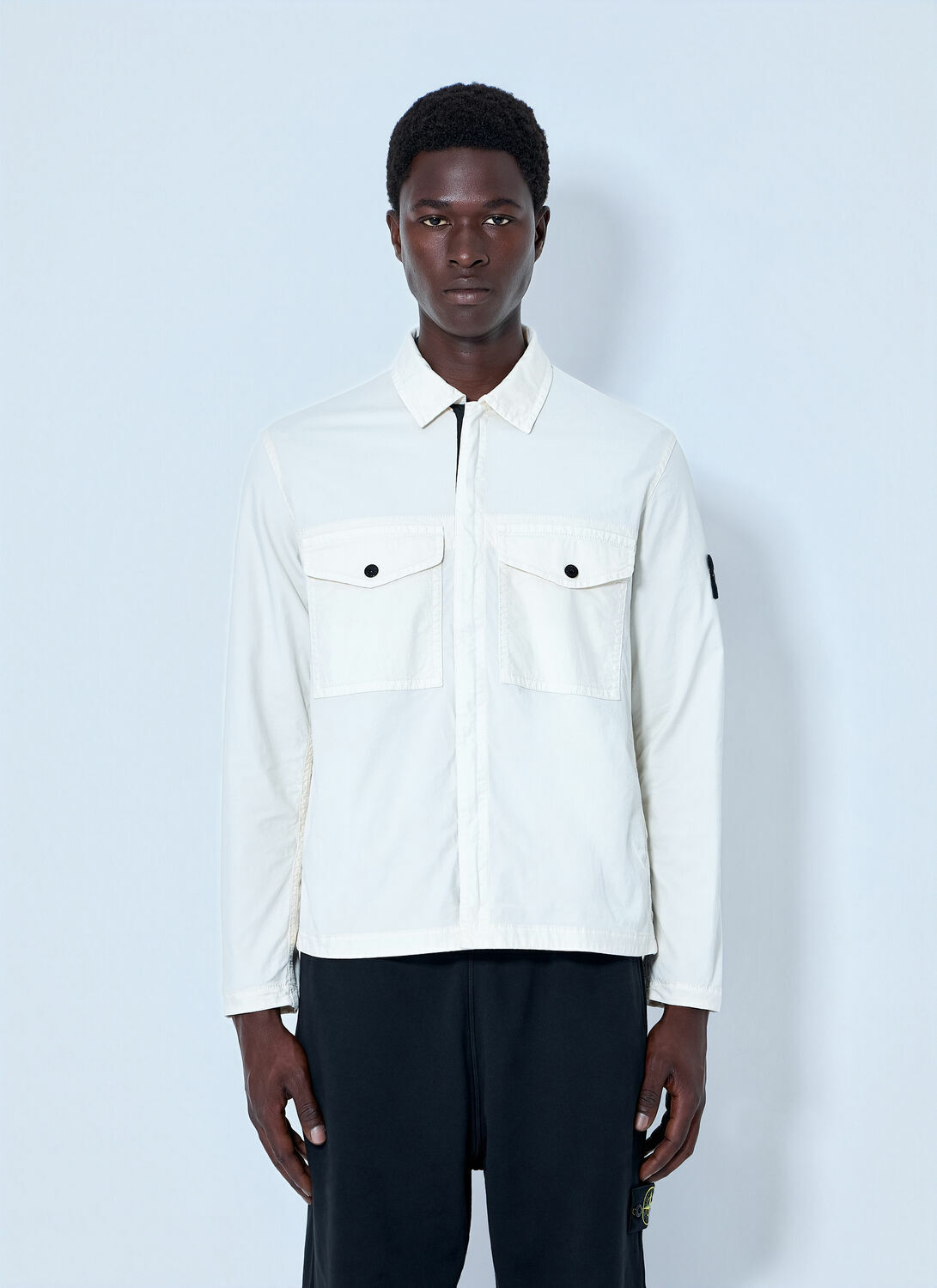 Stone Island Zip-Front Overshirt with Flap Pockets