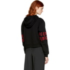 McQ Alexander McQueen Black Cropped Embroidered Logo Hoodie