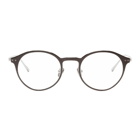 Linda Farrow Luxe Black and Silver Lee Glasses