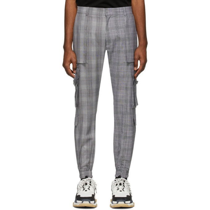 Photo: Juun.J Black and White Wool Check Cargo Pants