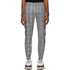 Juun.J Black and White Wool Check Cargo Pants